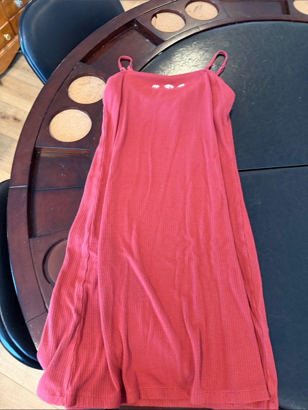 Hollister Red Ribbed Spaghetti Strap Midi Dress